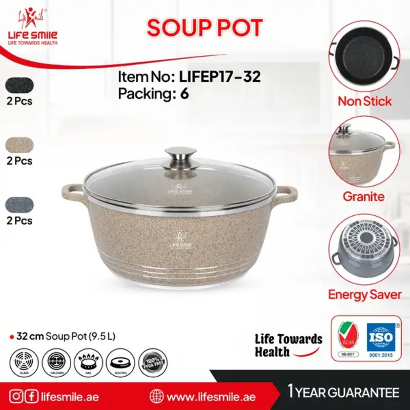 کالای جدیدقابلمه گرانیتی لایف اسمایل مدل LIFEP17سایز 24 gallery4